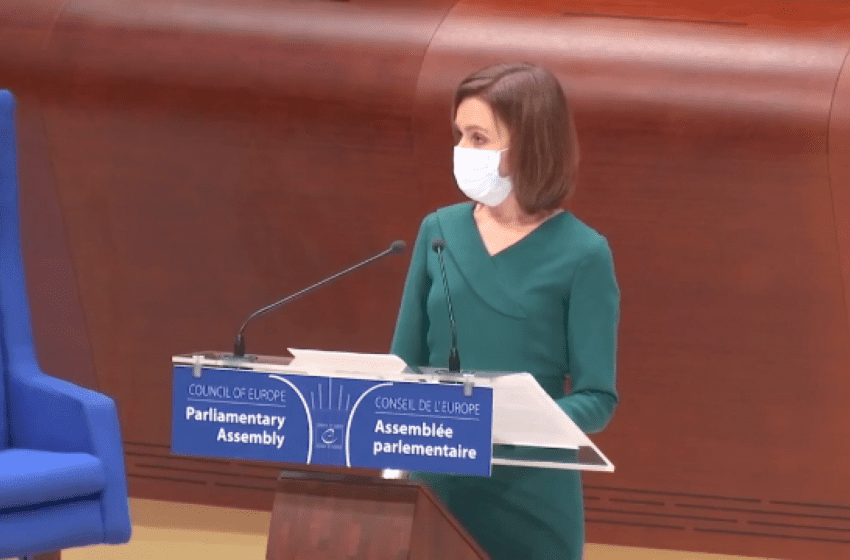 Maia Sandu a cerut susținere de la APCE pentru respectarea drepturilor omului în regiunea transnistreană